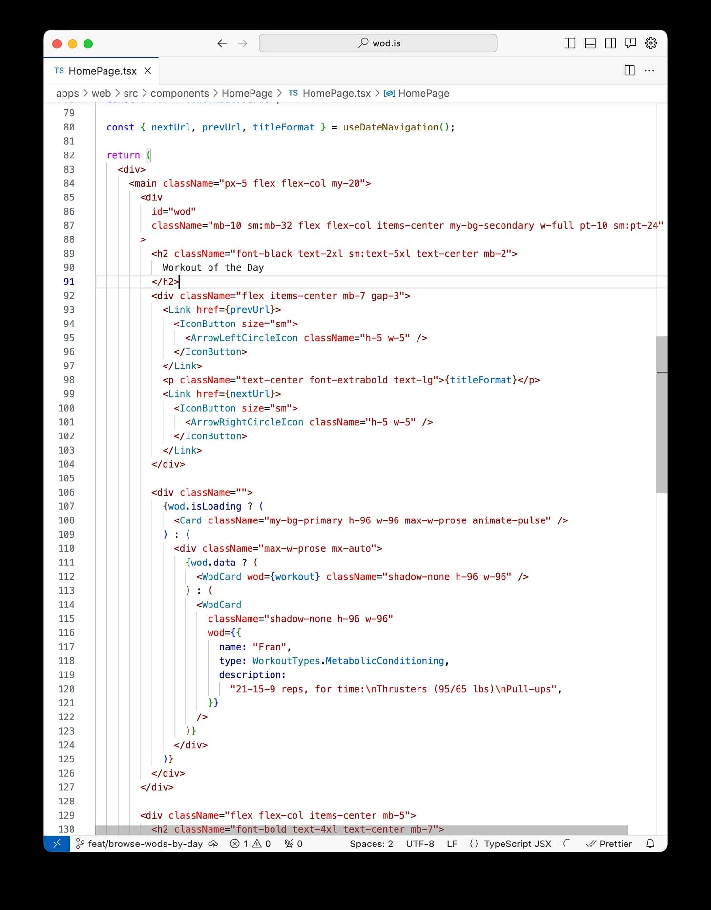 Wod.is Workout Navigation